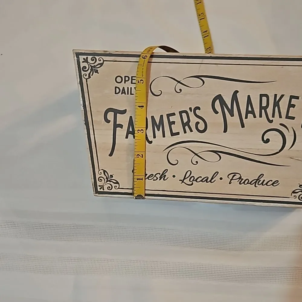 Farmers Market Gray & White Decorative Storage Bin | Modern Farmhouse Decor